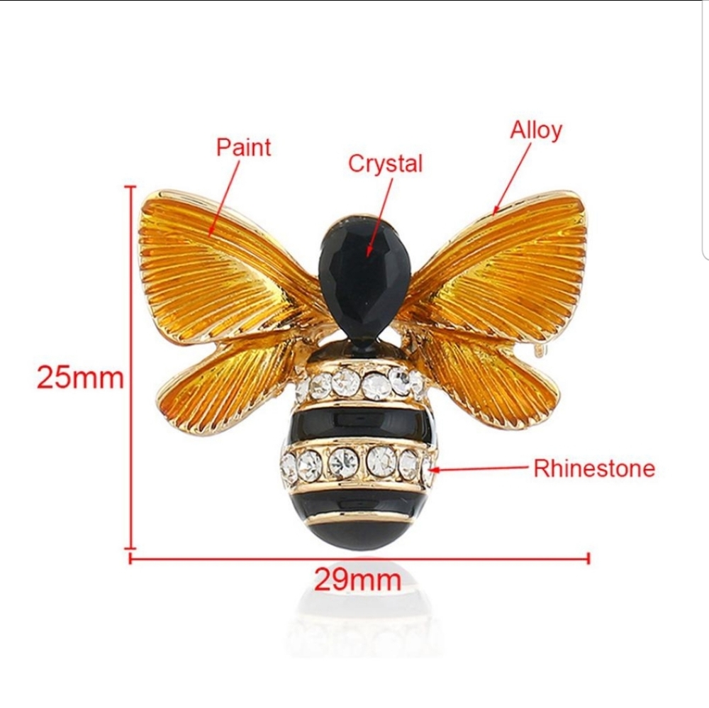 GORGEOUS RHINESTONE BEE BROOCH - Picture 4 of 4